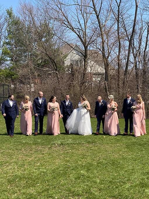 Wedding party group photo