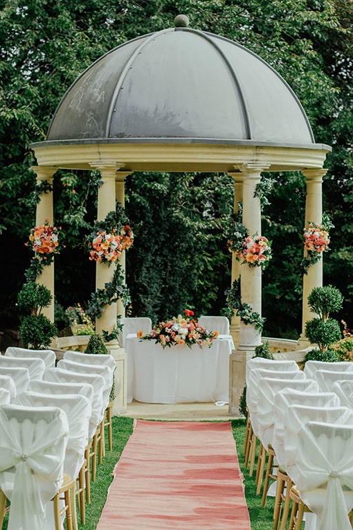 Wedding with covered patio