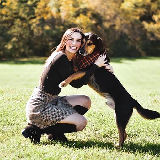 Kayla and her dog Watson Kayla and her dog Watson