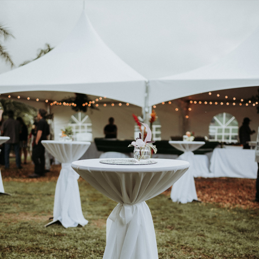 Outdoor wedding table setting with Tent