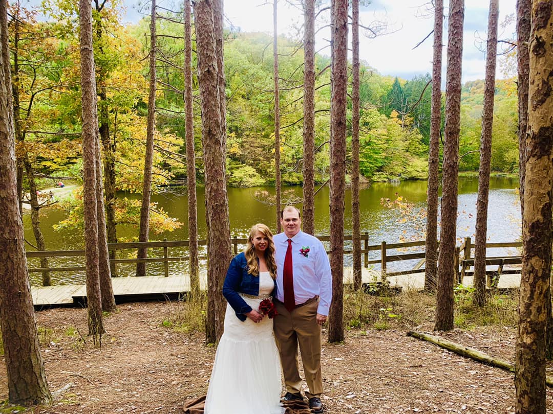 Brown County State Park Elopement Couple getting eloped at Brown County State Park