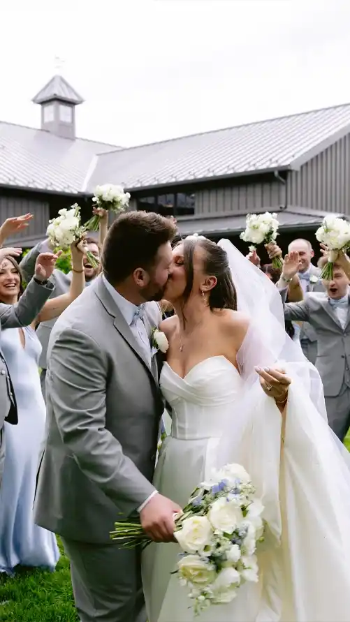 Jovey & Cameron Wedding Kiss