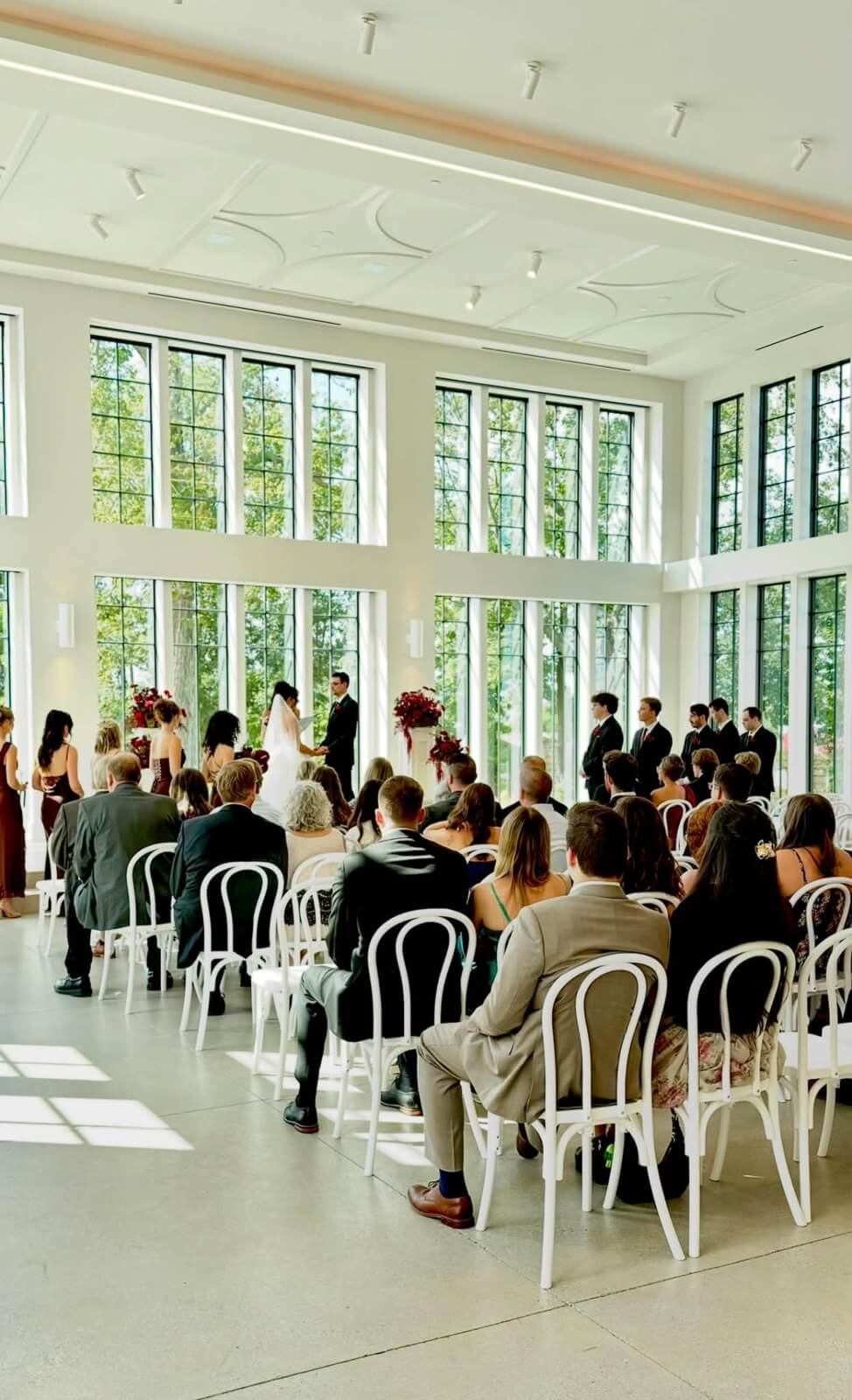 Wedding ceremony in the glass Vowery at Westwood Vowery and Estate